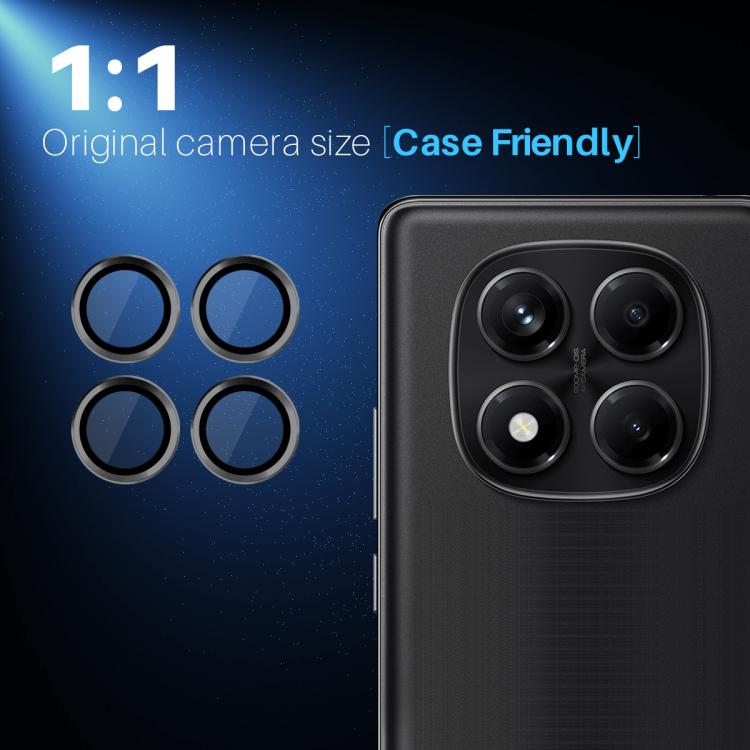 For Xiaomi Redmi Note 14 Pro 4G NORTHJO Camera Lens Protector CD Metal Ring Tempered Glass Film