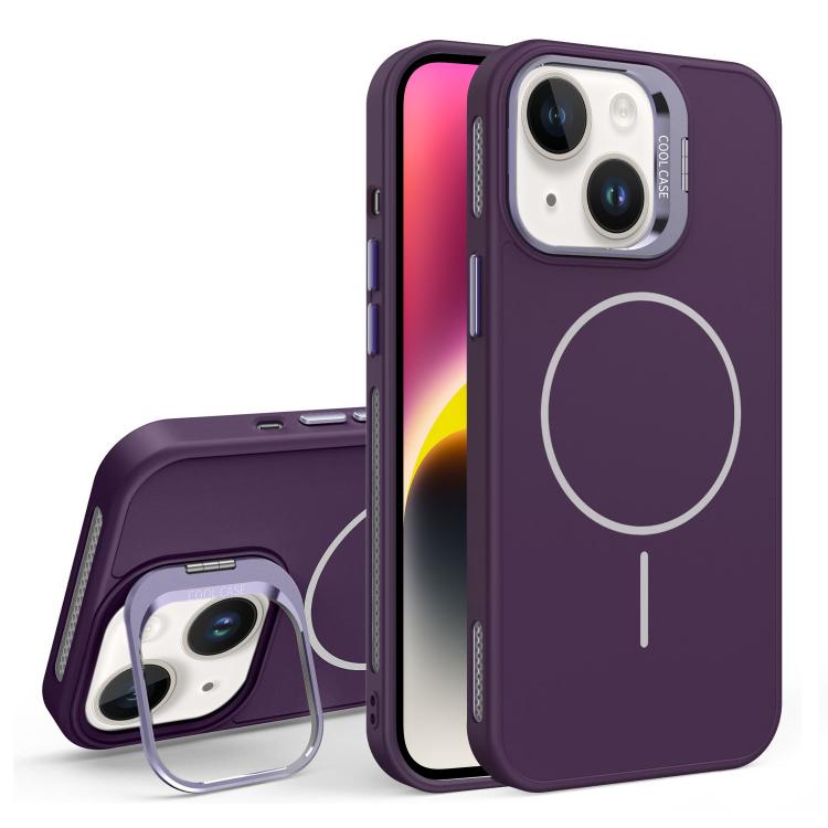 For iPhone 14 Organic Silicone Lens Holder MagSafe Phone Case