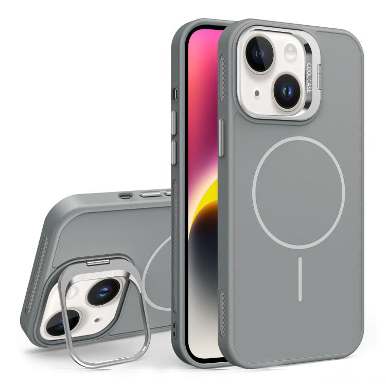 For iPhone 14 Organic Silicone Lens Holder MagSafe Phone Case