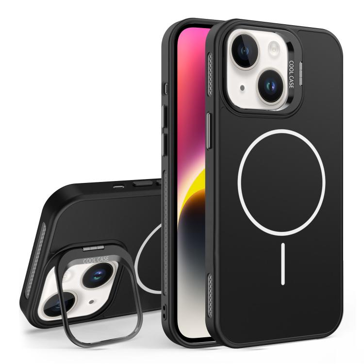 For iPhone 14 Organic Silicone Lens Holder MagSafe Phone Case