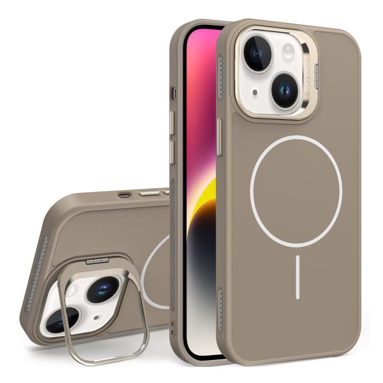 For iPhone 14 Organic Silicone Lens Holder MagSafe Phone Case