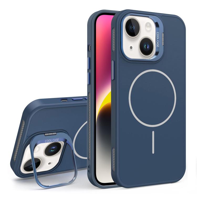 For iPhone 14 Organic Silicone Lens Holder MagSafe Phone Case