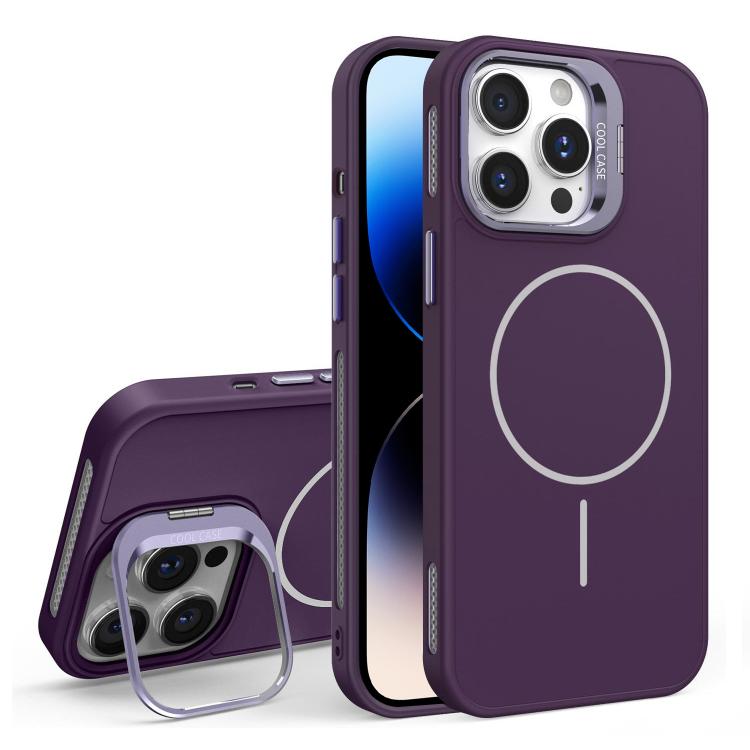 For iPhone 14 Pro Max Organic Silicone Lens Holder MagSafe Phone Case
