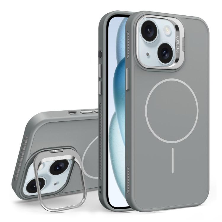 For iPhone 15 Organic Silicone Lens Holder MagSafe Phone Case
