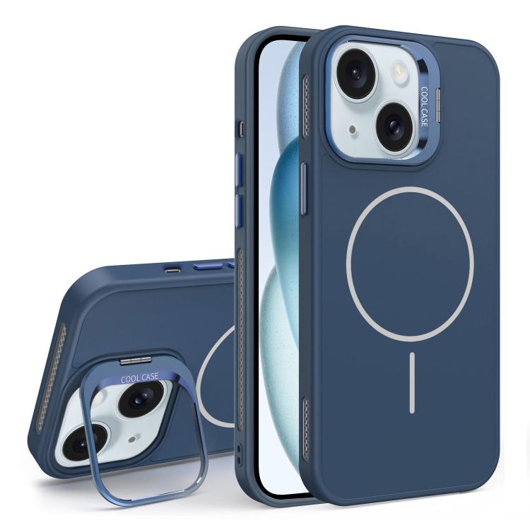 For iPhone 15 Organic Silicone Lens Holder MagSafe Phone Case