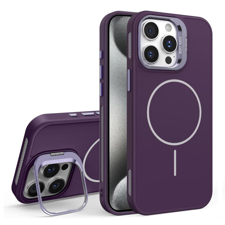 For iPhone 15 Pro Max Organic Silicone Lens Holder MagSafe Phone Case