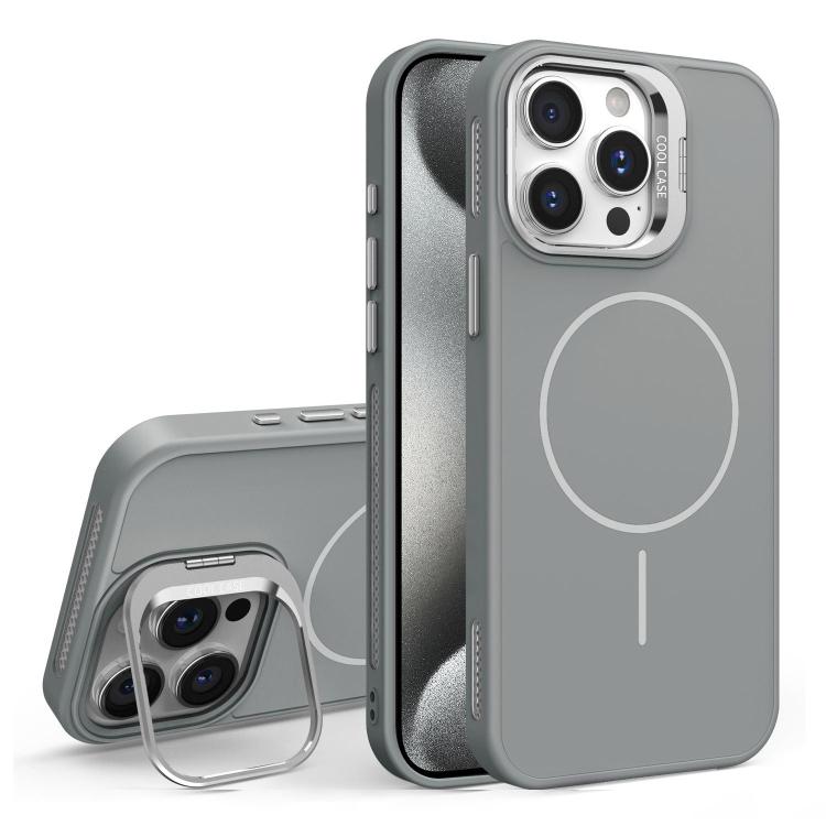 For iPhone 15 Pro Max Organic Silicone Lens Holder MagSafe Phone Case