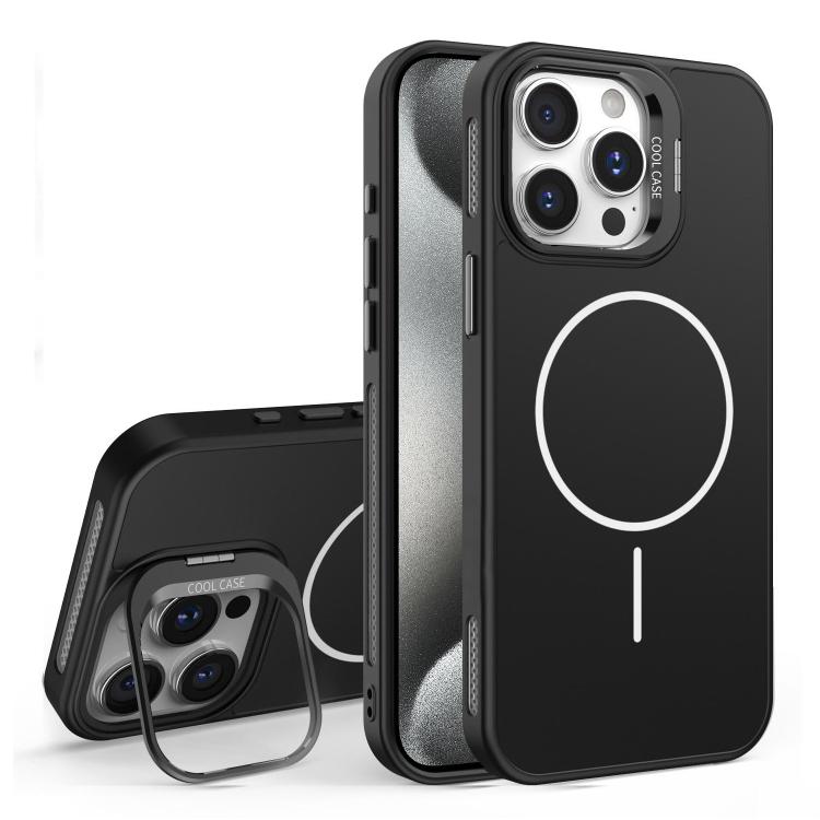 For iPhone 15 Pro Max Organic Silicone Lens Holder MagSafe Phone Case