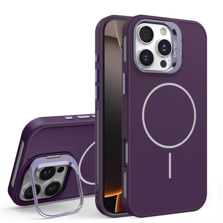 For iPhone 16 Pro Max Organic Silicone Lens Holder MagSafe Phone Case