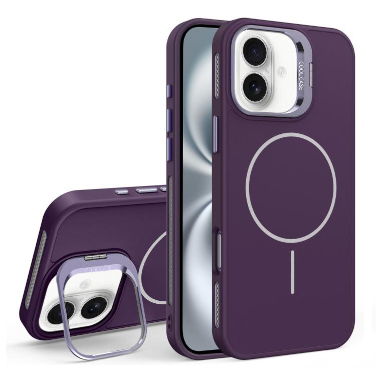 For iPhone 16 Organic Silicone Lens Holder MagSafe Phone Case