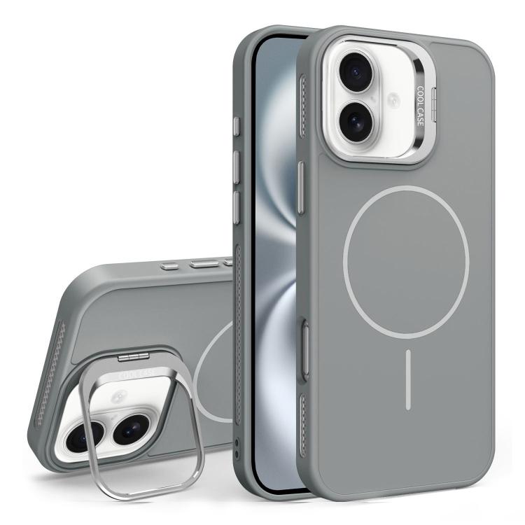 For iPhone 16 Organic Silicone Lens Holder MagSafe Phone Case