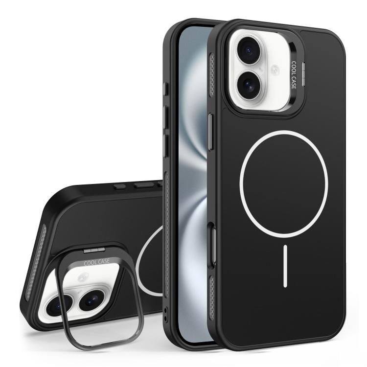 For iPhone 16 Organic Silicone Lens Holder MagSafe Phone Case