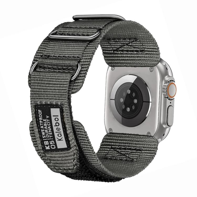 For Apple Watch 46mm / 49mm / 45mm / 44mm Kalebol Hook and Tri-Loop Nylon Watch Band