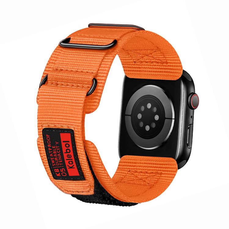 For Apple Watch 46mm / 49mm / 45mm / 44mm Kalebol Hook and Tri-Loop Nylon Watch Band