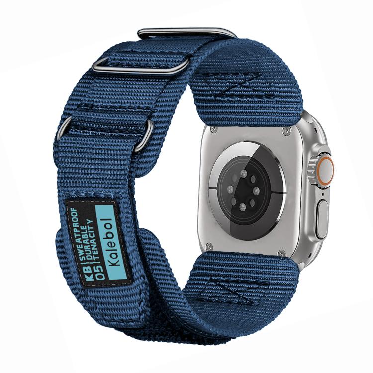 For Apple Watch 46mm / 49mm / 45mm / 44mm Kalebol Hook and Tri-Loop Nylon Watch Band