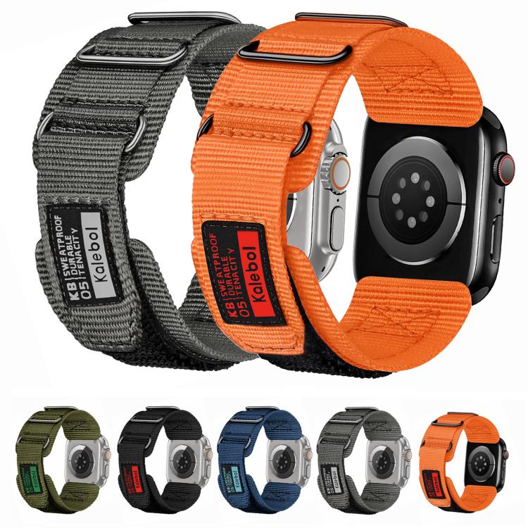 For Apple Watch 42mm / 41mm / 40mm / 38mm Kalebol Hook and Tri-Loop Nylon Watch Band