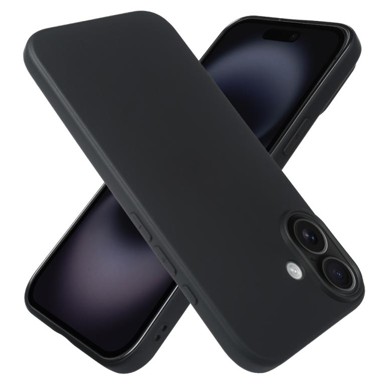 For iPhone 16 Plus RCS Single-sided Frosted TPU Phone Case - Black