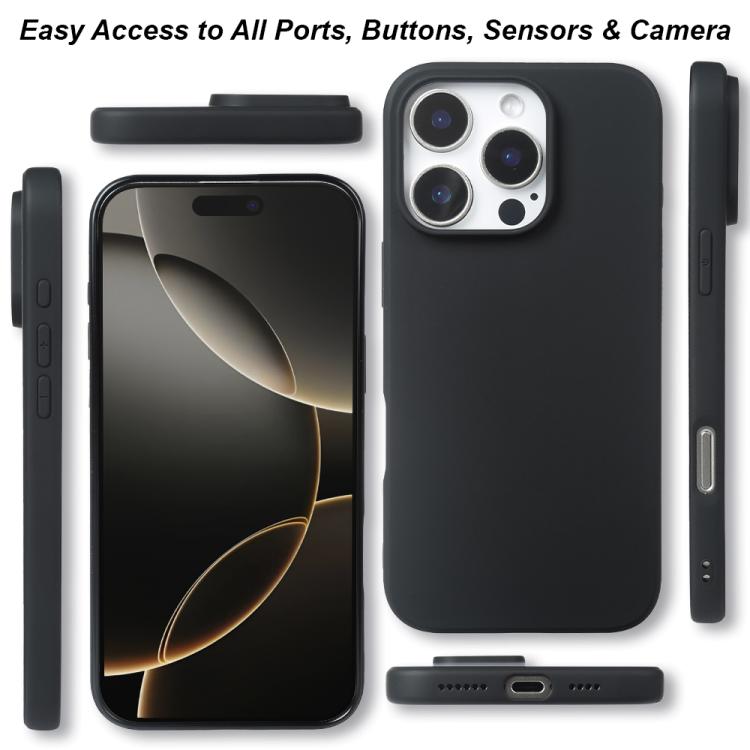 For iPhone 16 Pro RCS Single-sided Frosted TPU Phone Case - Black