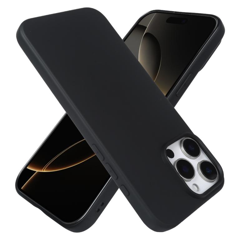 For iPhone 16 Pro Max RCS Single-sided Frosted TPU Phone Case - Black