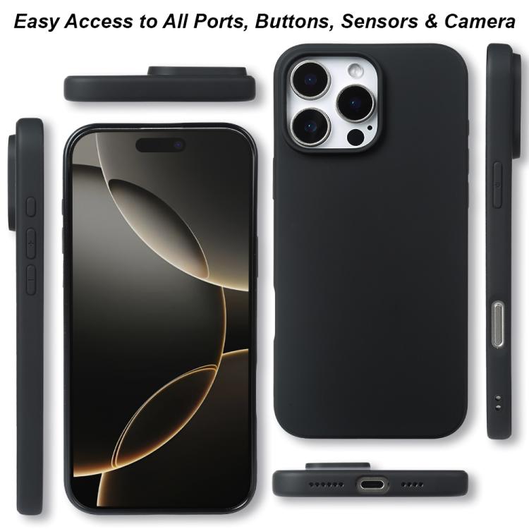 For iPhone 16 Pro Max RCS Single-sided Frosted TPU Phone Case - Black