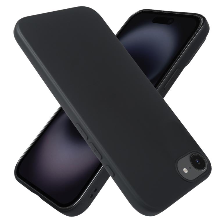 For iPhone 16e RCS Single-sided Frosted TPU Phone Case - Black
