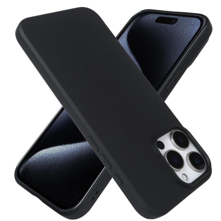 For iPhone 15 Pro Max RCS Single-sided Frosted TPU Phone Case - Black
