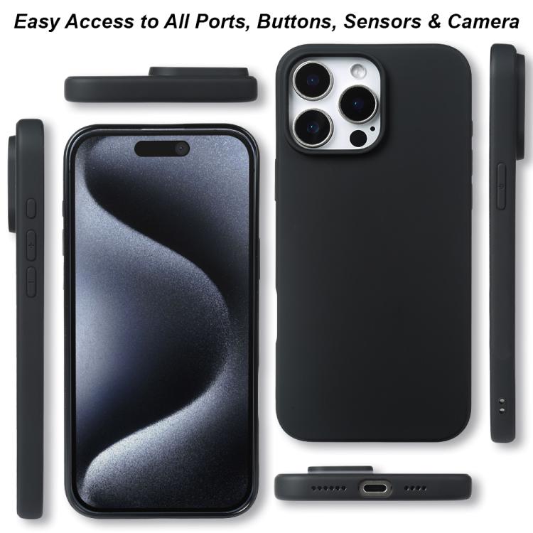 For iPhone 15 Pro Max RCS Single-sided Frosted TPU Phone Case - Black