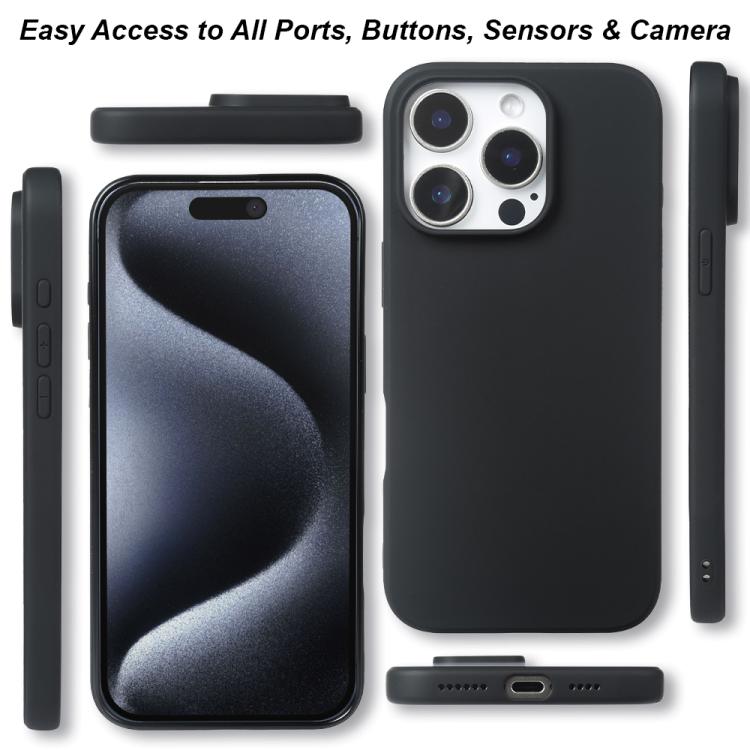 For iPhone 15 Pro RCS Single-sided Frosted TPU Phone Case - Black