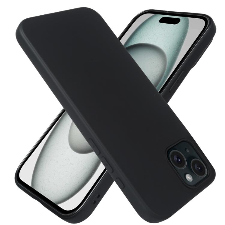 For iPhone 15 RCS Single-sided Frosted TPU Phone Case - Black