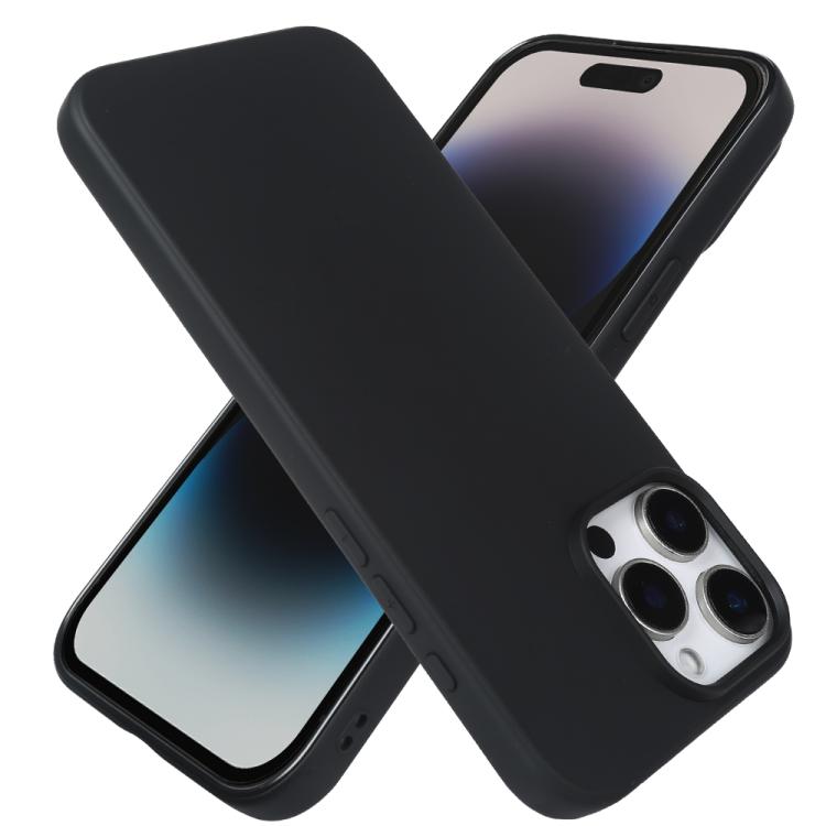 For iPhone 14 Pro Max RCS Single-sided Frosted TPU Phone Case - Black