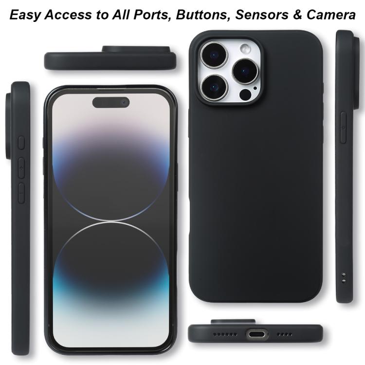For iPhone 14 Pro Max RCS Single-sided Frosted TPU Phone Case - Black