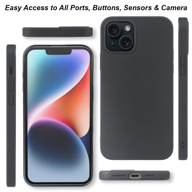 For iPhone 14 Plus RCS Single-sided Frosted TPU Phone Case - Black