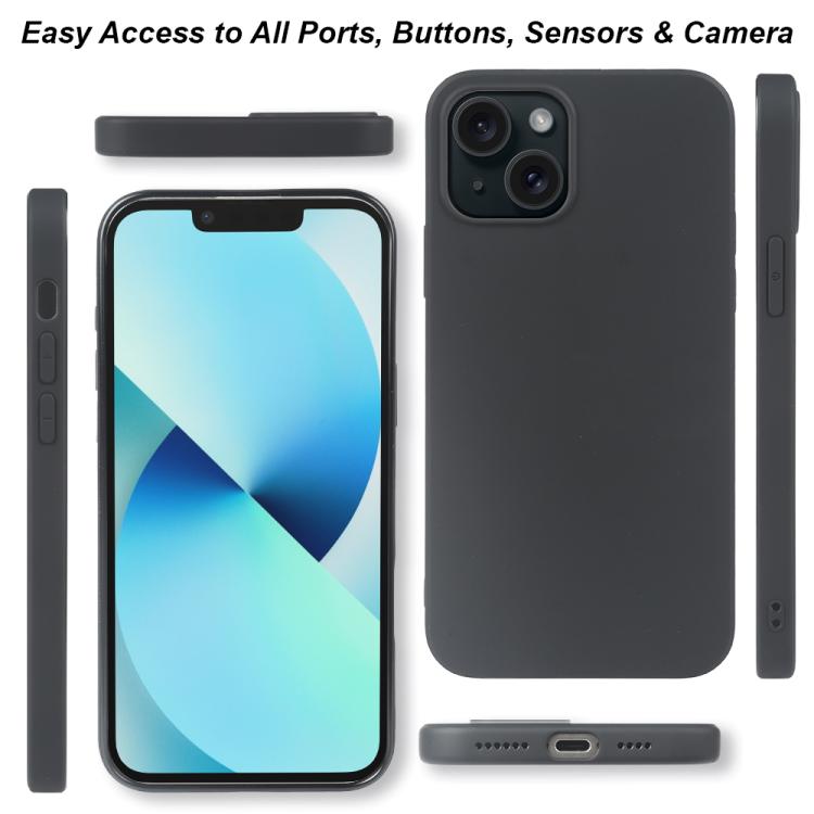 For iPhone 13 RCS Single-sided Frosted TPU Phone Case - Black