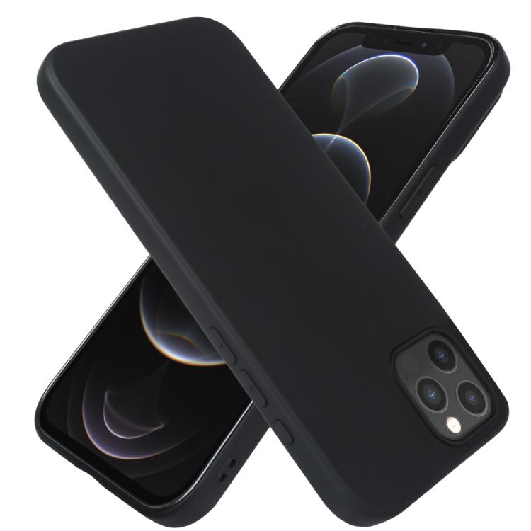 For iPhone 12 / 12 Pro RCS Single-sided Frosted TPU Phone Case - Black