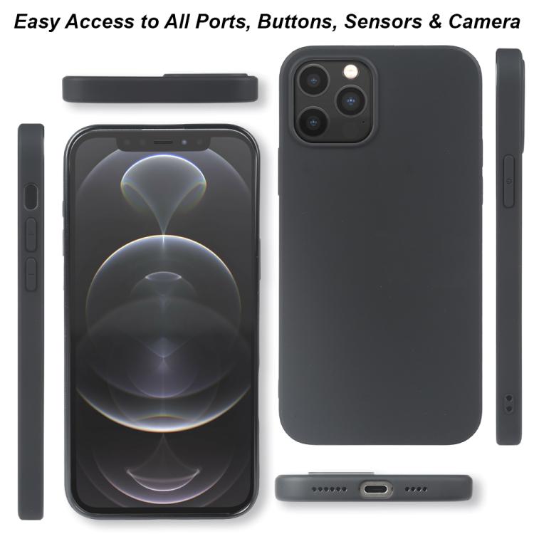 For iPhone 12 / 12 Pro RCS Single-sided Frosted TPU Phone Case - Black