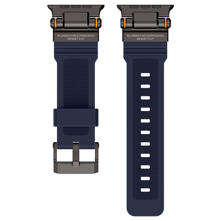 For Apple Watch 42 / 44 / 45 / 46 / 49mm Metal Connector Explorer Silicone Watch Band