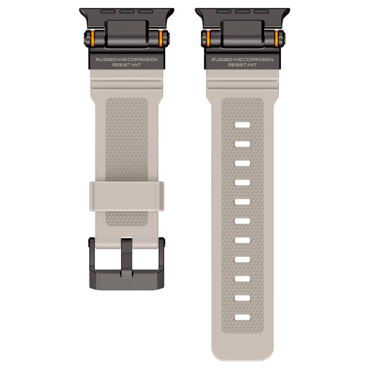 For Apple Watch 42 / 44 / 45 / 46 / 49mm Metal Connector Explorer Silicone Watch Band