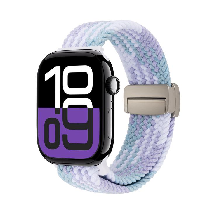 For Apple Watch 46mm / 49mm / 45mm / 44mm Magnetic Buckle Loop Woven Watch Band