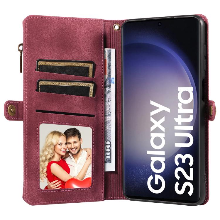 For Samsung Galaxy S23 Ultra 5G Fantasy Multifunctional Zipper Wallet Leather Phone Case