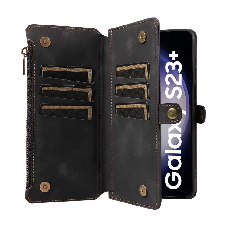 For Samsung Galaxy S23+ 5G Fantasy Multifunctional Zipper Wallet Leather Phone Case