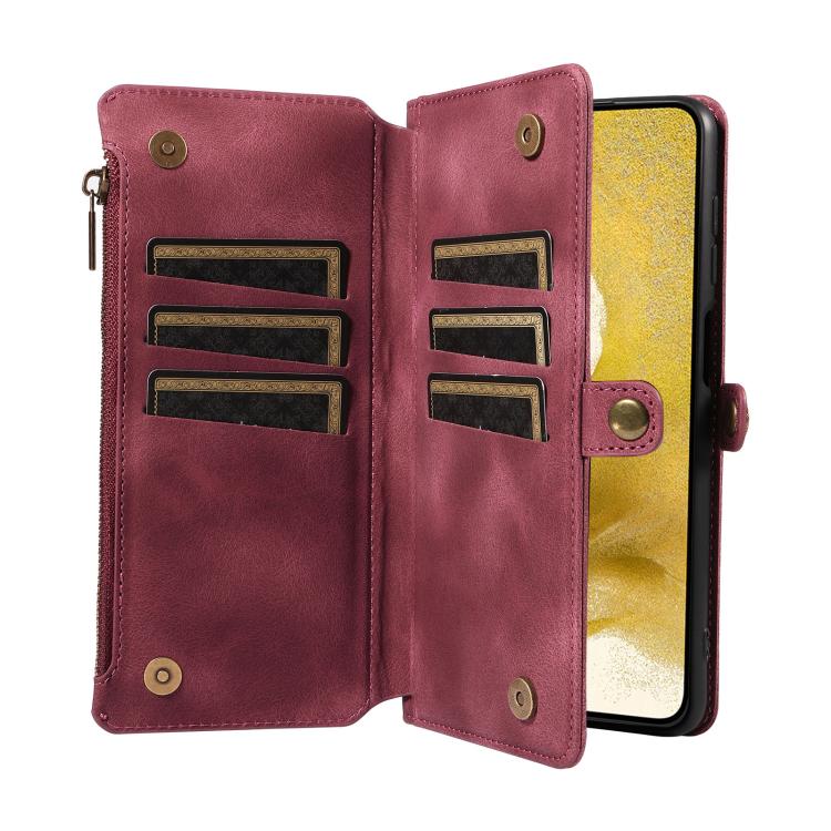 For Samsung Galaxy S22+ 5G Fantasy Multifunctional Zipper Wallet Leather Phone Case