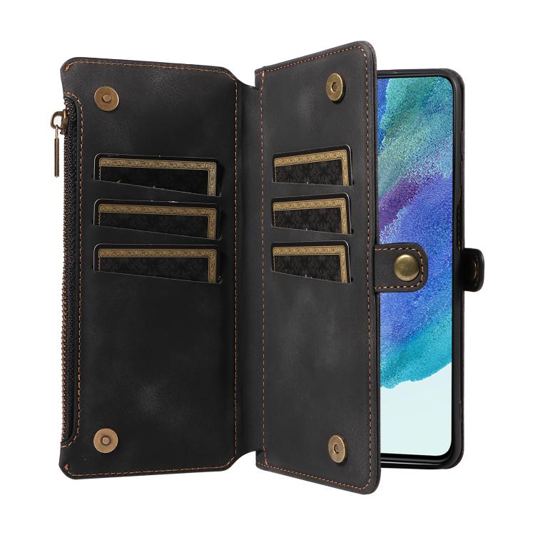 For Samsung Galaxy S21 FE 5G Fantasy Multifunctional Zipper Wallet Leather Phone Case