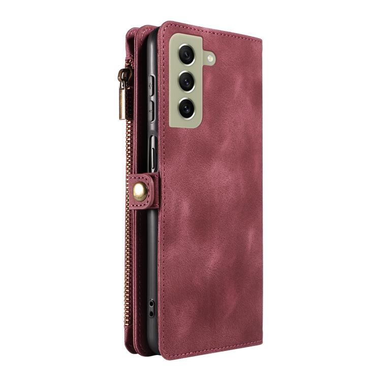 For Samsung Galaxy S21 FE 5G Fantasy Multifunctional Zipper Wallet Leather Phone Case