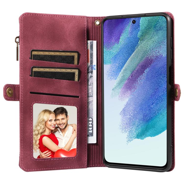 For Samsung Galaxy S21 FE 5G Fantasy Multifunctional Zipper Wallet Leather Phone Case