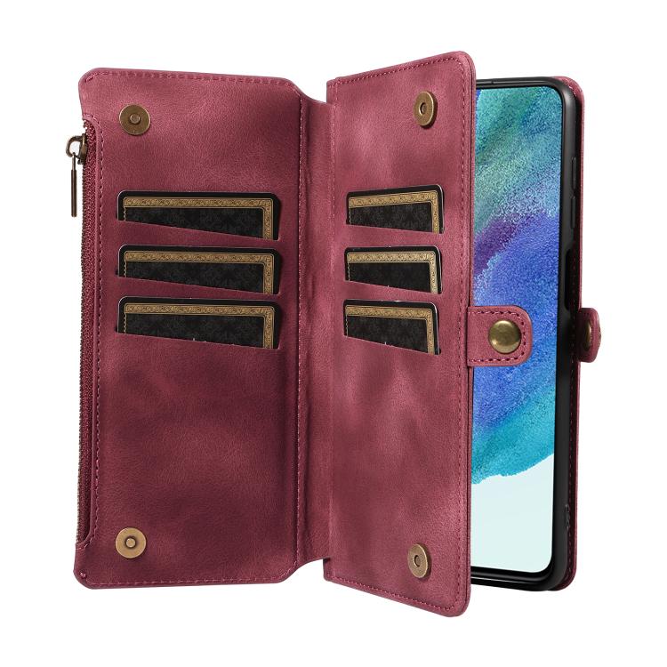 For Samsung Galaxy S21 FE 5G Fantasy Multifunctional Zipper Wallet Leather Phone Case