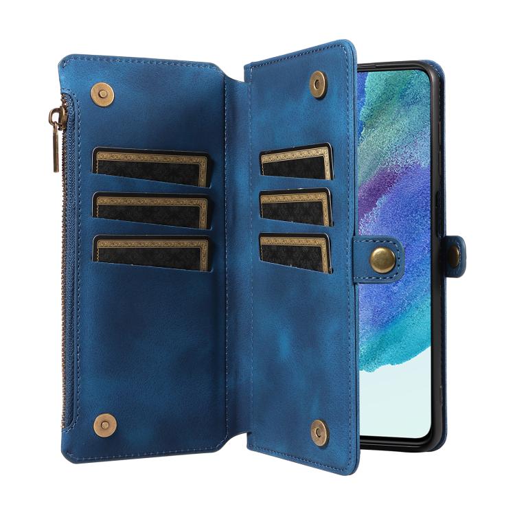 For Samsung Galaxy S21 FE 5G Fantasy Multifunctional Zipper Wallet Leather Phone Case