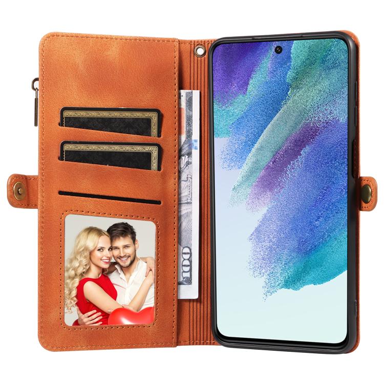 For Samsung Galaxy S21 FE 5G Fantasy Multifunctional Zipper Wallet Leather Phone Case