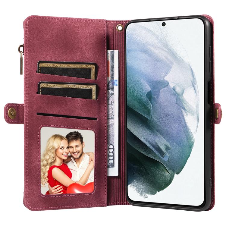 For Samsung Galaxy S21+ 5G Fantasy Multifunctional Zipper Wallet Leather Phone Case