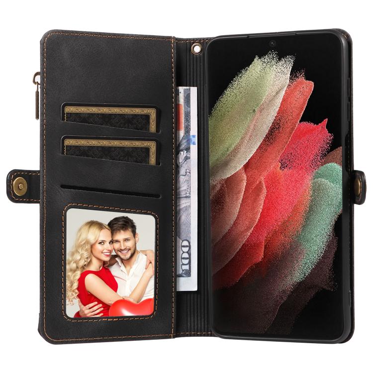 For Samsung Galaxy S21 Ultra 5G Fantasy Multifunctional Zipper Wallet Leather Phone Case