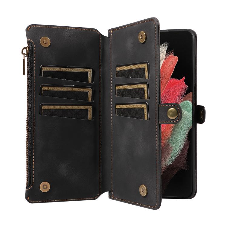 For Samsung Galaxy S21 Ultra 5G Fantasy Multifunctional Zipper Wallet Leather Phone Case